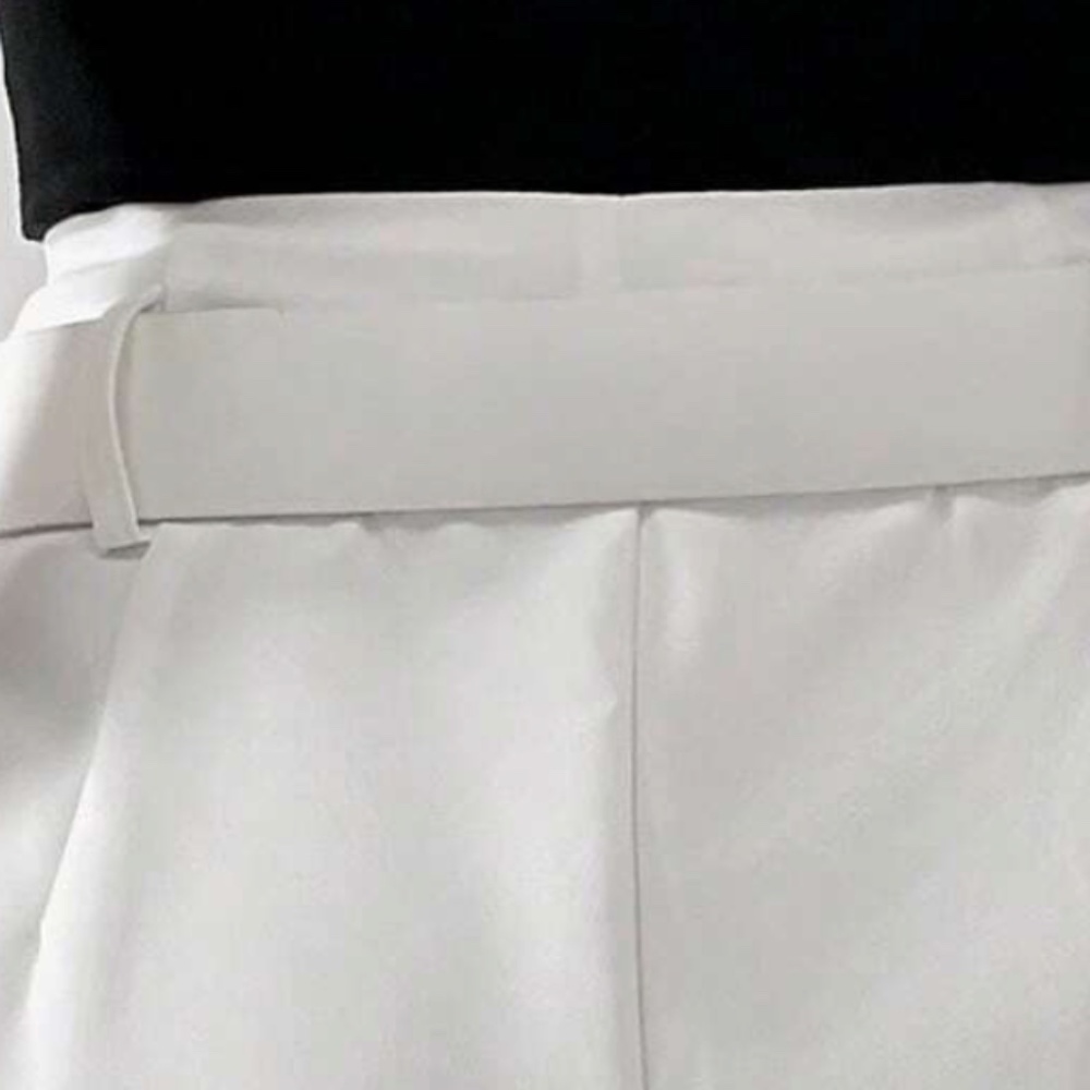 Minimalist White High Waisted Cuffed Shorts - Picture 2 of 4